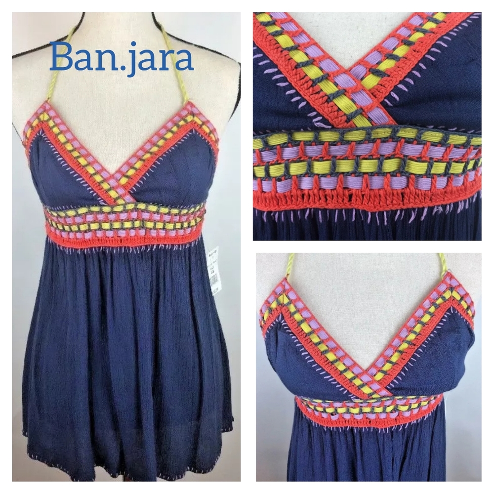 🆕🏷️BAN.JARA Halter top Blue Gauze XS